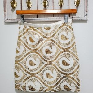 Runway Gold and white sequin skirt